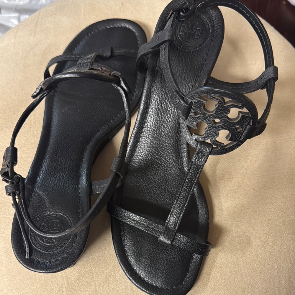 Tory Burch Black Leather Sandals